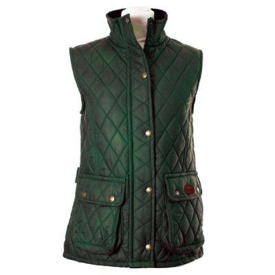 Oxford Blue womens Newbury wax gilet green